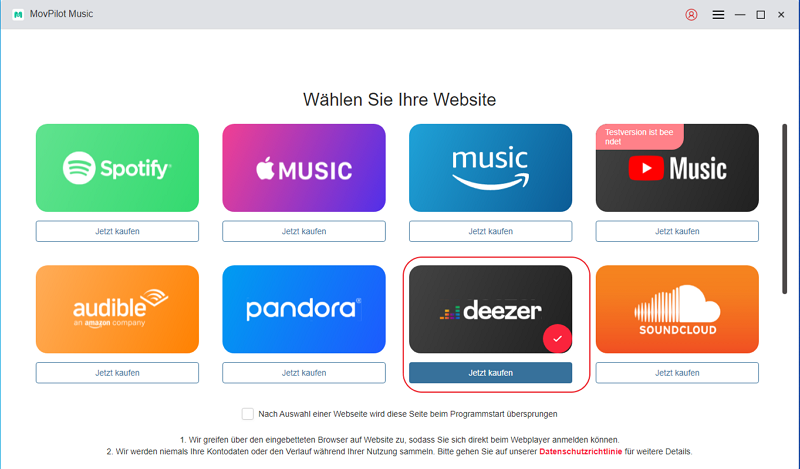 Die Hauptoberfläche des All-in-One Video Downloaders