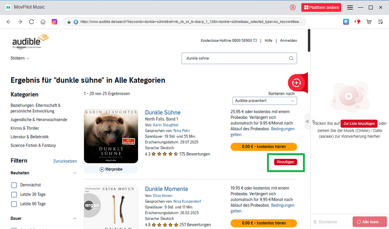 Nach Netflix Filme/Serien suchen