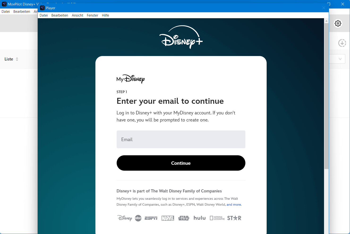 Log in to Disney Plus