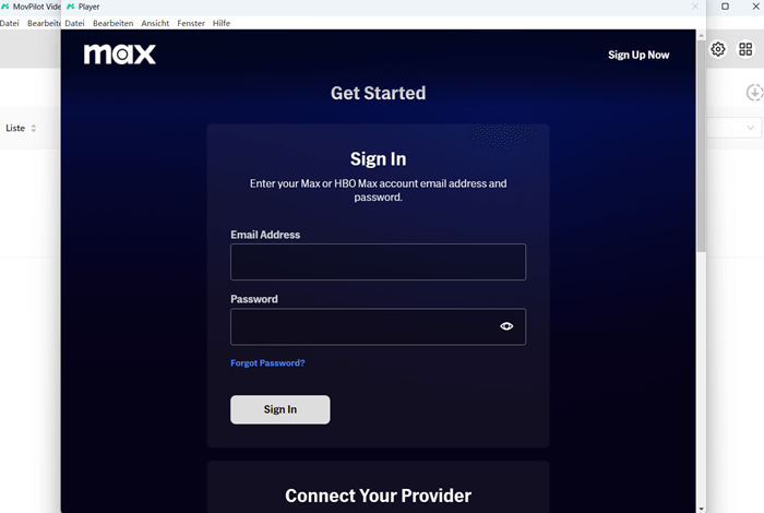 Log into HBO Max on MovPilot