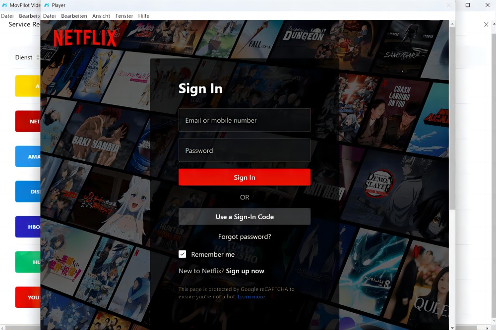 Bei Ihrem Netflix-Konto anmelden