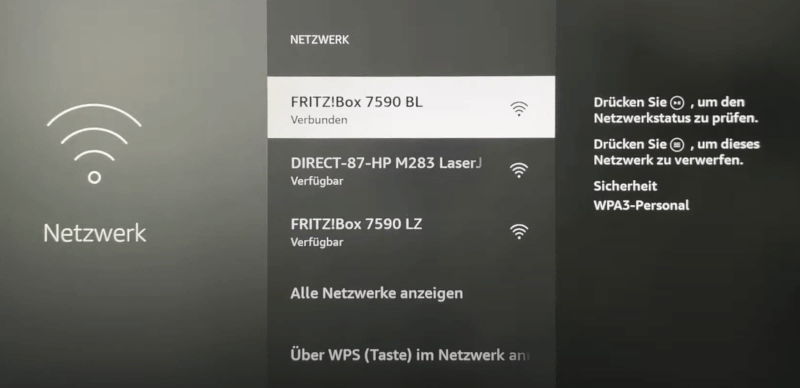 Fire TV Stick mit WLAN verbinden