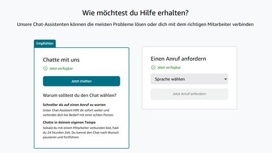 amazon kundenservice  chatte