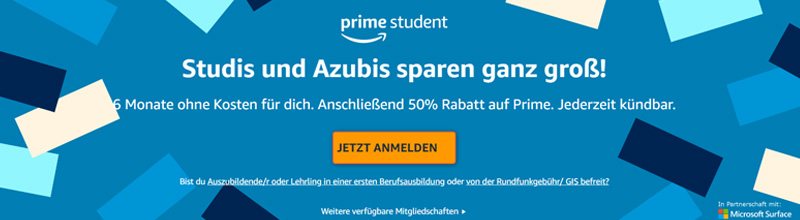 Amazon Prime Student 6 Monate kostenlos