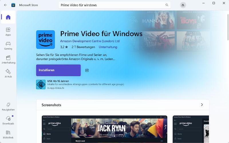 Amazon Prime Video App für PC downloaden
