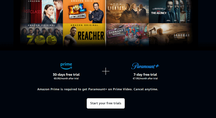 Amazon Prime Video-Paramount+ Seite besuchen