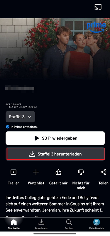 Prime Video offline auf Smartphone schauen - schritt 3
