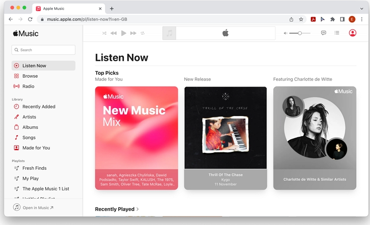 Apple Music im Browser nutzen