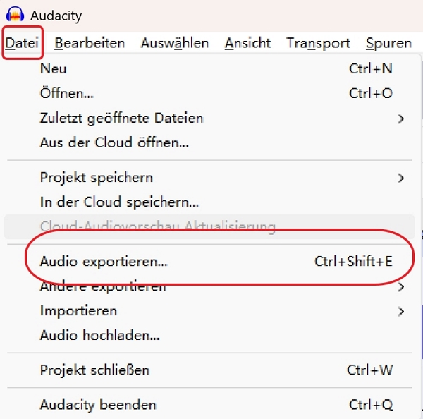 Audacity für Audioaufnahme - schritt 4