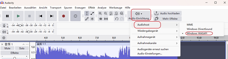 Audacity für Audioaufnahme - schritt 1