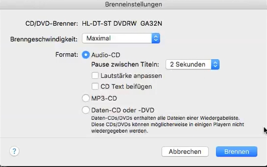 CD brennen mit iTunes -schritt 4