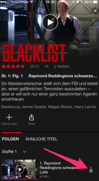 Netflix Filme auf Handy herunterladen