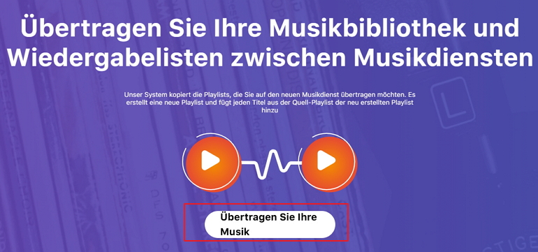 Mit Tune My Music von Amazon Music zu Spotify übertragen - schritt 1