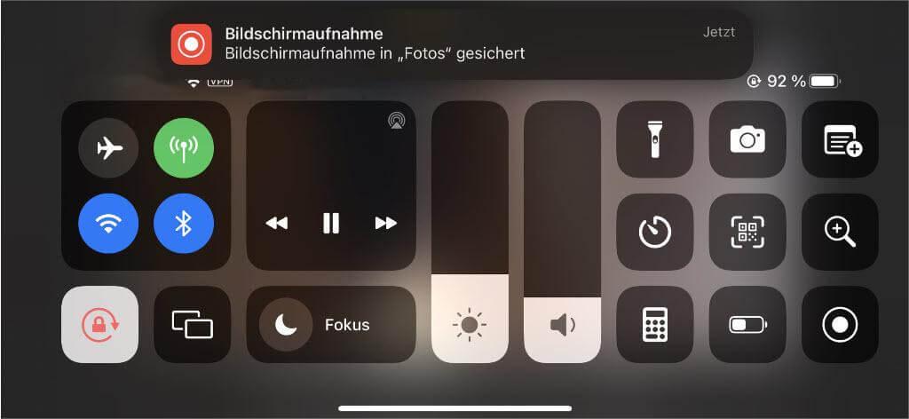 Aufgenommene Videos in Fotos-App speichern
