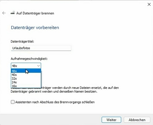 Musik direkt unter Windows auf CD brennen - schritt 4