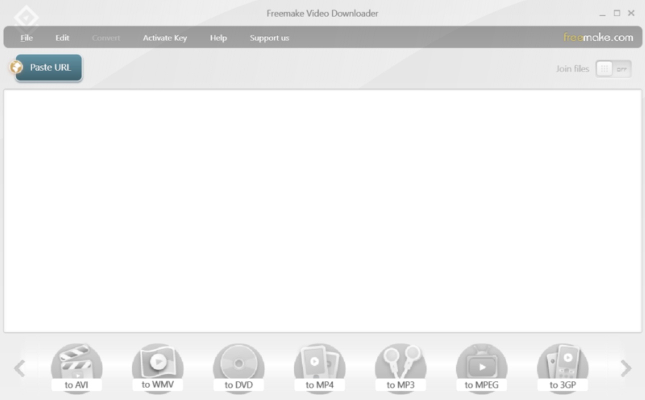 Benutzeroberfläche von Freemake