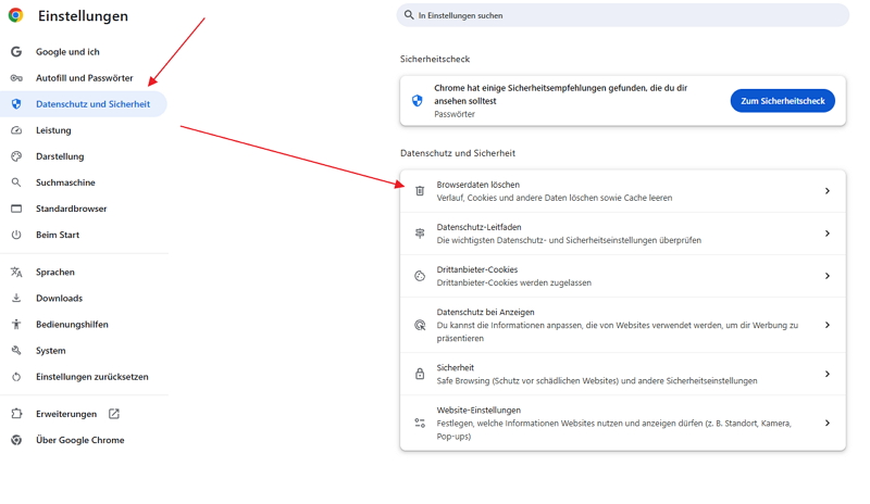 Browser auf PC wechseln oder aktualisieren - Schritt 2