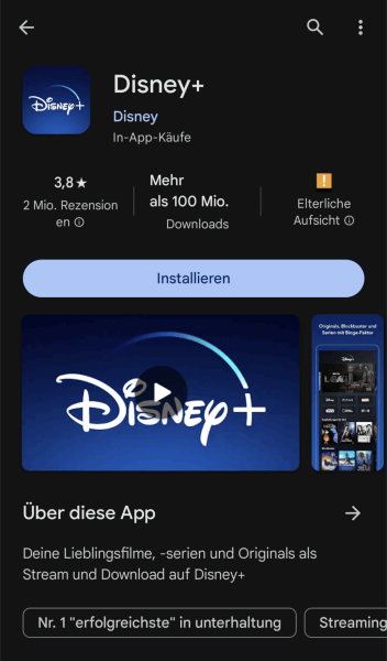 Disney Plus App herunterladen auf Android