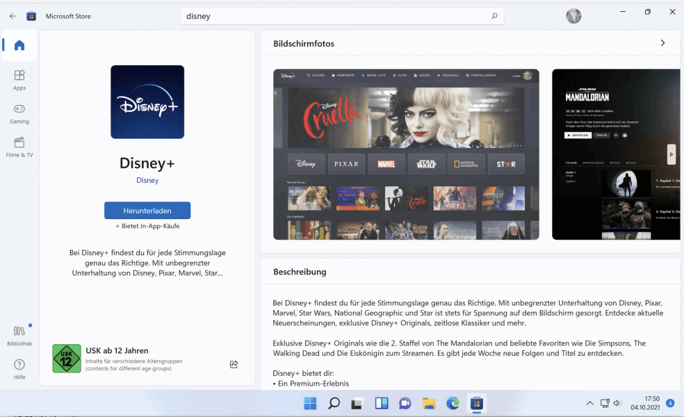 Disney Plus App herunterladen auf Windows