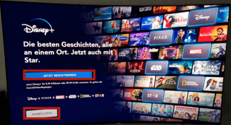 Disney Plus auf Samsung TV anmelden