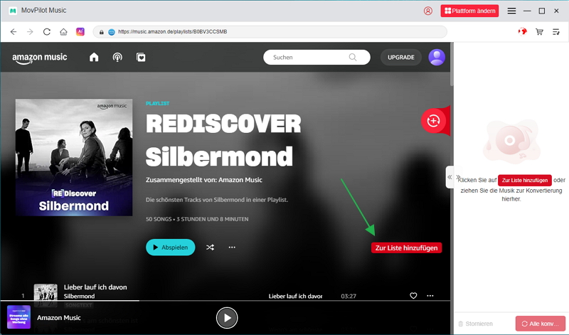 Amazon music offline mit MovPilit hören - schritt 2