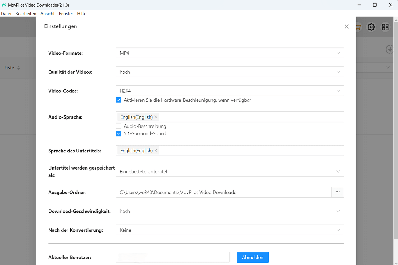 Download-Einstellungen festlegen