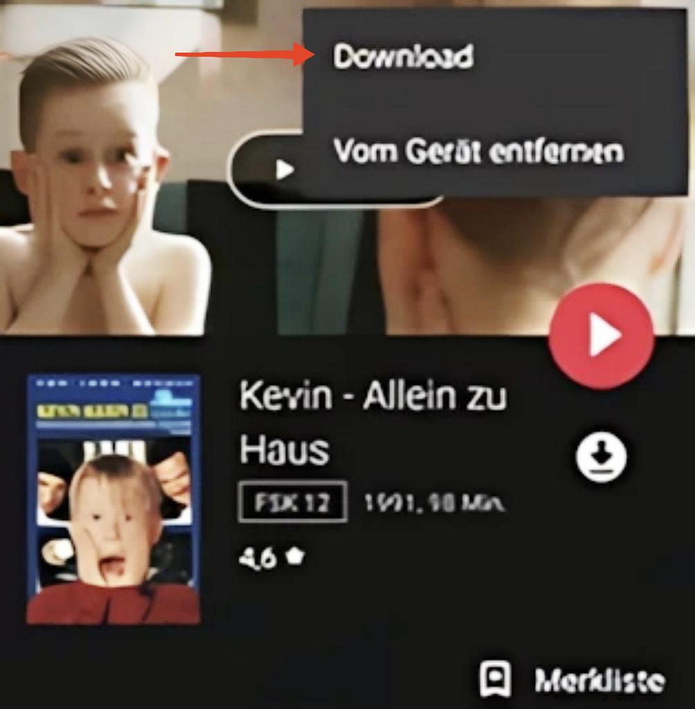 Download mit Google TV klicken