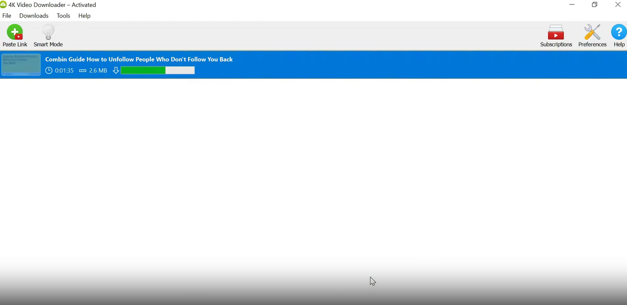 Download bei 4K Video Downloader starten