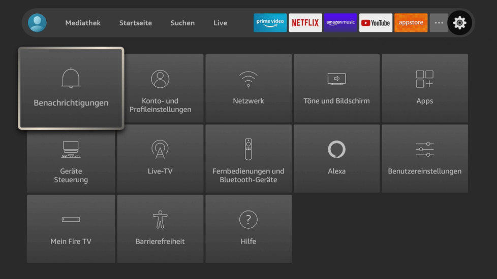 Einstellungen und Präferenzen von Fire TV Stick