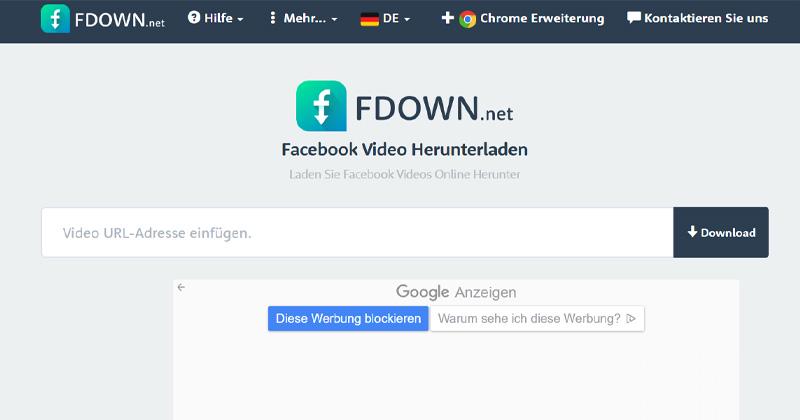 FDOWN.net Facebook Video Downloader kostenlos