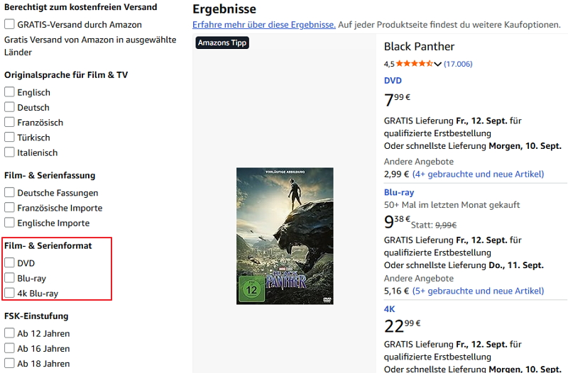 DVD bei Amazon kaufen - schritt 1