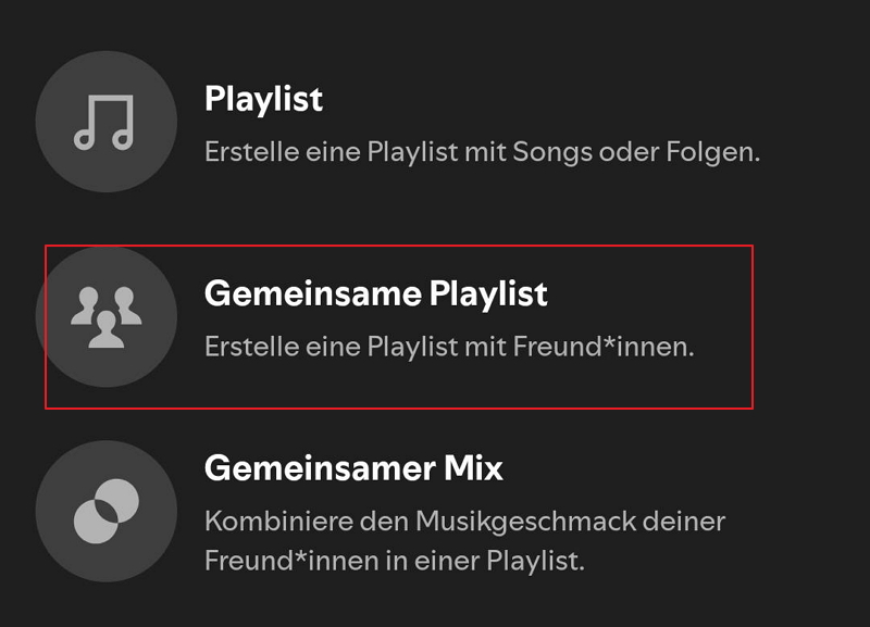 Gemeinsame Playlists erstellen