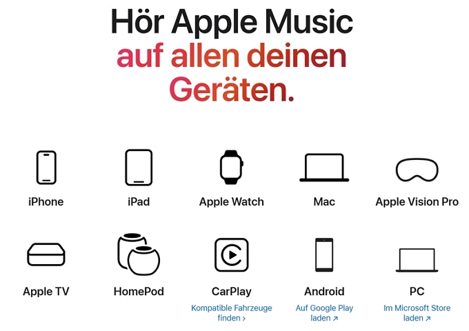 Apple Music Android oder Windows