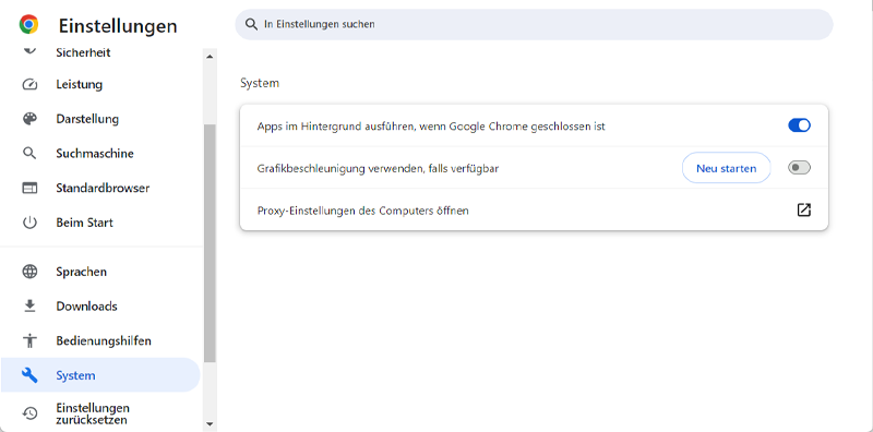 Deaktivieren die Option „Grafikbeschleunigung verwenden, falls verfügbar“