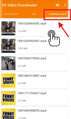 Heruntergeladene Videos Anzeigen
