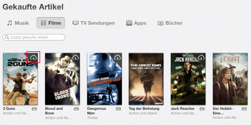 iTunes gekaufte Filme downloaden