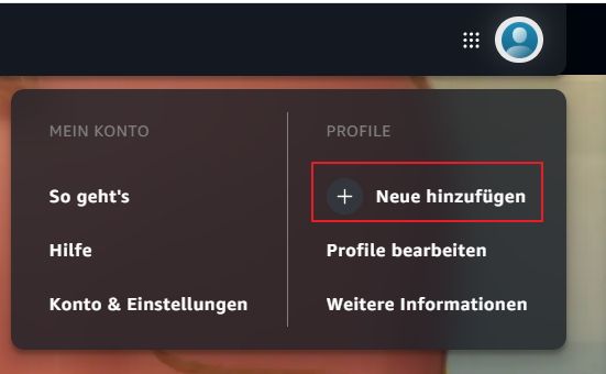 kinder profile erstellen - schritt 1