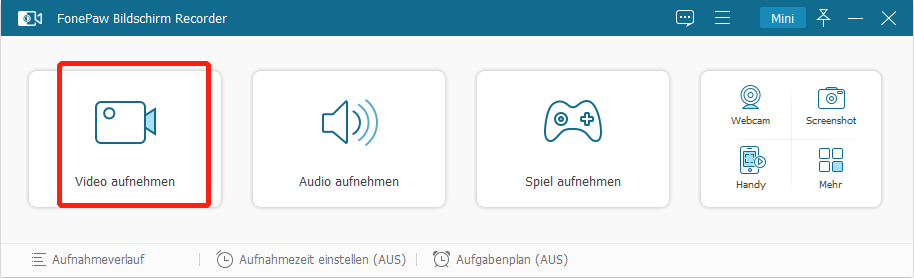 Option „Video aufnehmen“ wählen