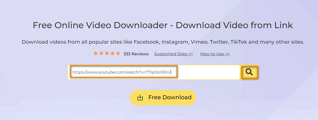 Link ins Eingabefeld des Downloaders einfügen