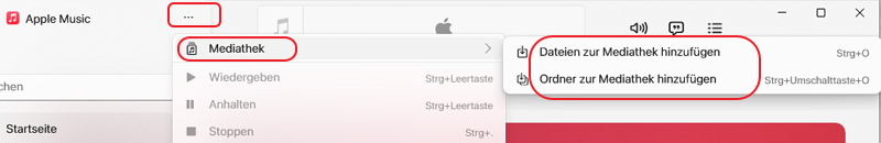 Lokale Musikdateien bei Apple Music auf Windows hochladen - Schritt 2