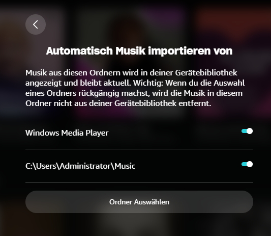 Amazon Music Einstellungen