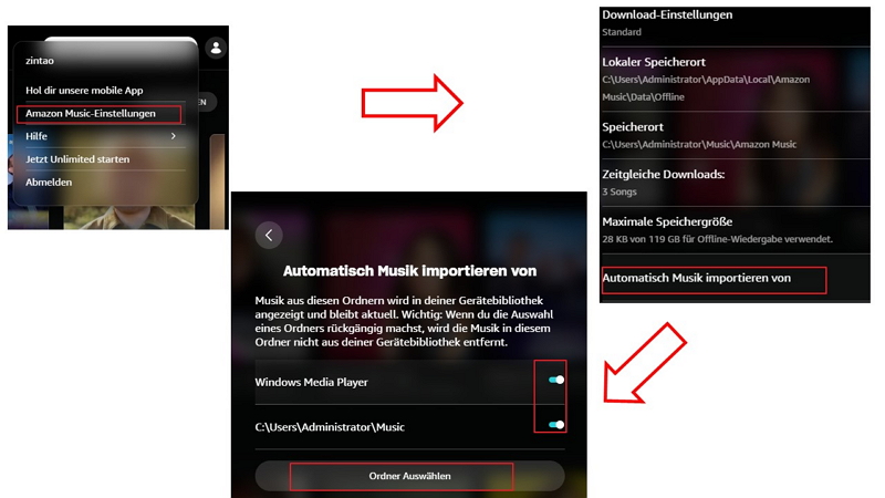 automatisch nach Musikdateien