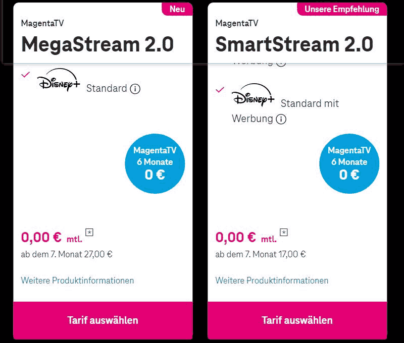 MagentaTV Abo auswählen