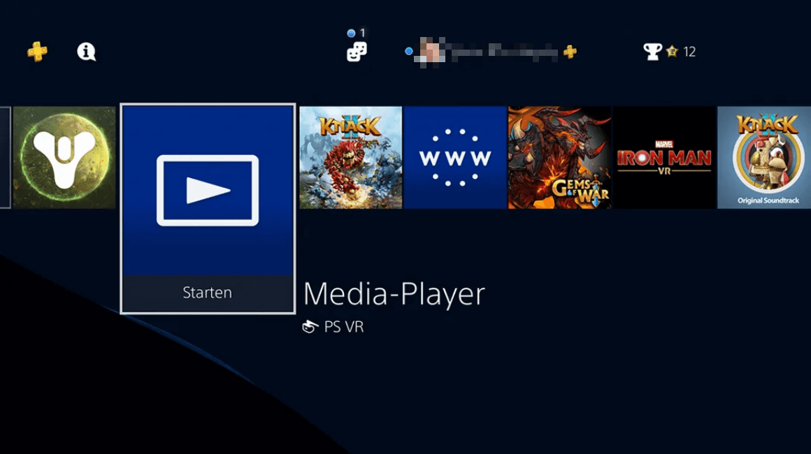 Media Player auf PS4 starten