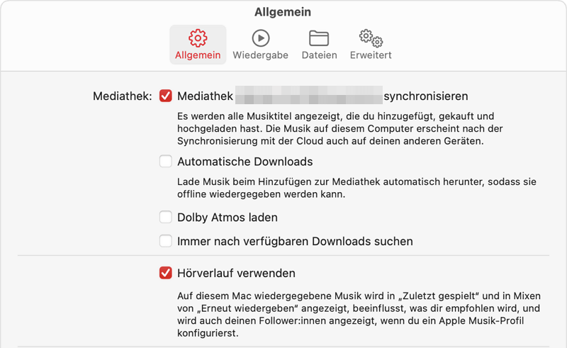 Lokale Musikdateien bei Apple Music auf Mac hochladen