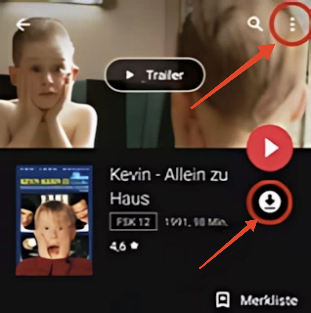 Menue Symbol Google TV