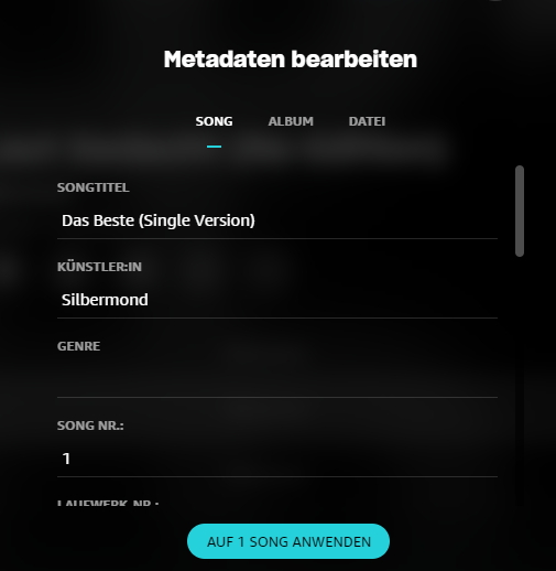 Amazon Music Metadaten