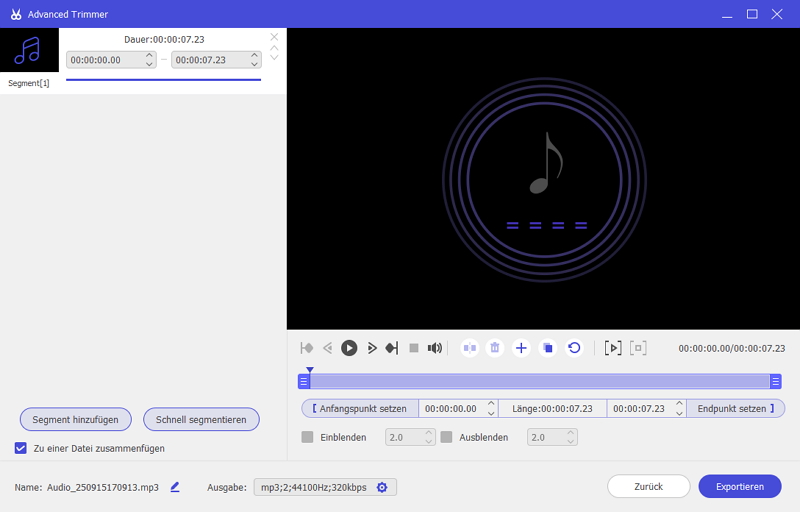 Audio und Video kürzen
