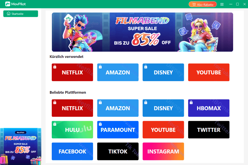 Die Hauptoberfläche des All-in-One Video Downloaders