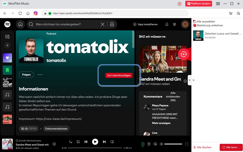 MovPilot Spotify Converter - schritt 3